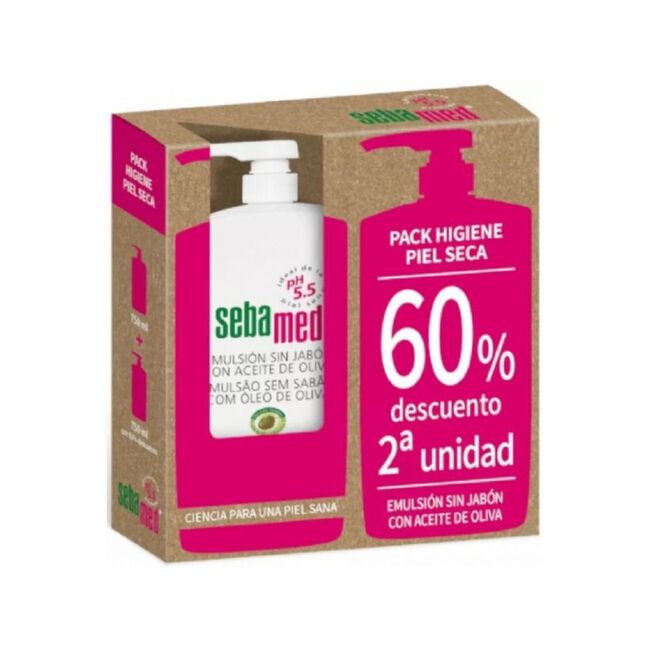 Duplo Sebamed Emulsión Con Aceite de Oliva 2ª Unidad al 60%, 2 x 750 ml