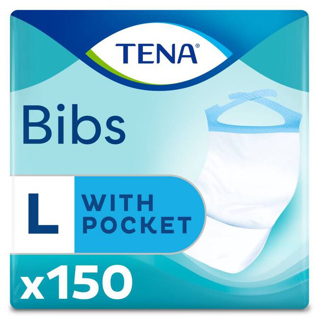 Tena Bib Babero Adulto Desechable Talla L, 150 Uds