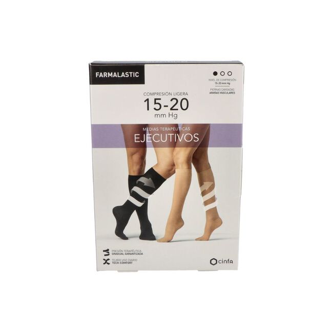 Cinfa Farmalastic Novum Calcetín Ejecutivo Hombre Talla XL Color Negro, 1 Par