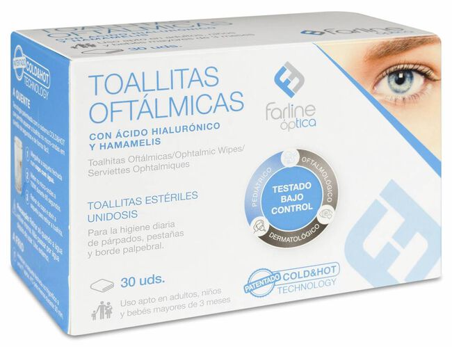 Farline Toallitas Oftálmicas con AH, 30 Uds
