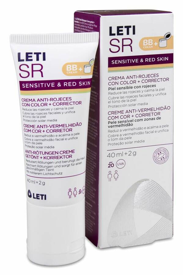 LETI SR Crema Antirojeces Color SPF 20 + Corrector, 40 ml + 2 g