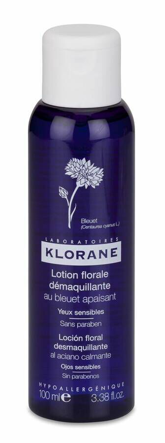 Klorane Loción Floral Desmaquillante de Ojos Sensibles al Aciano, 100 ml