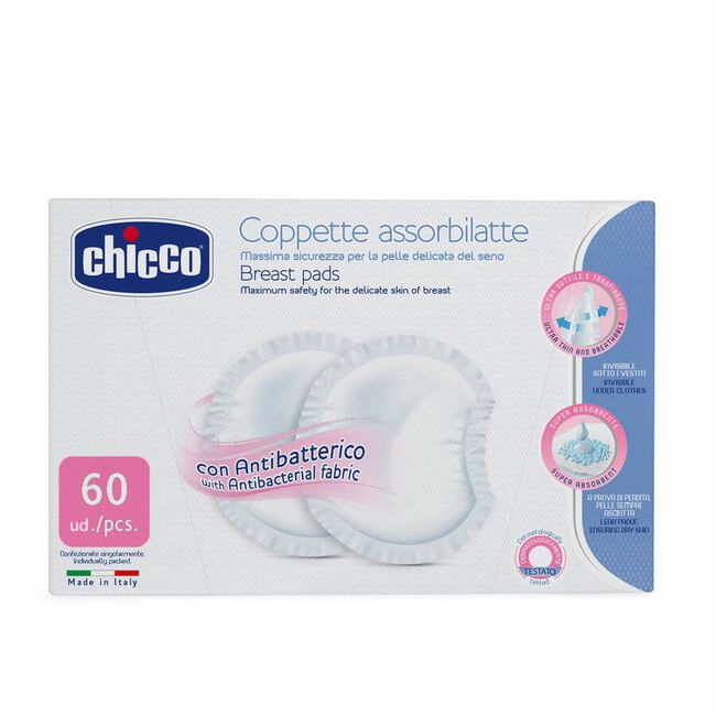 Chicco Discos Absorbentes Antibacterias, 60 Uds