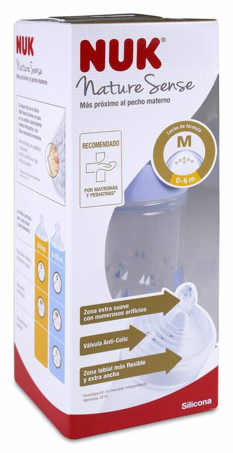 Comprar Nuk Nature Sense Biberón Silicona 260 ml Talla M 0-6 M,