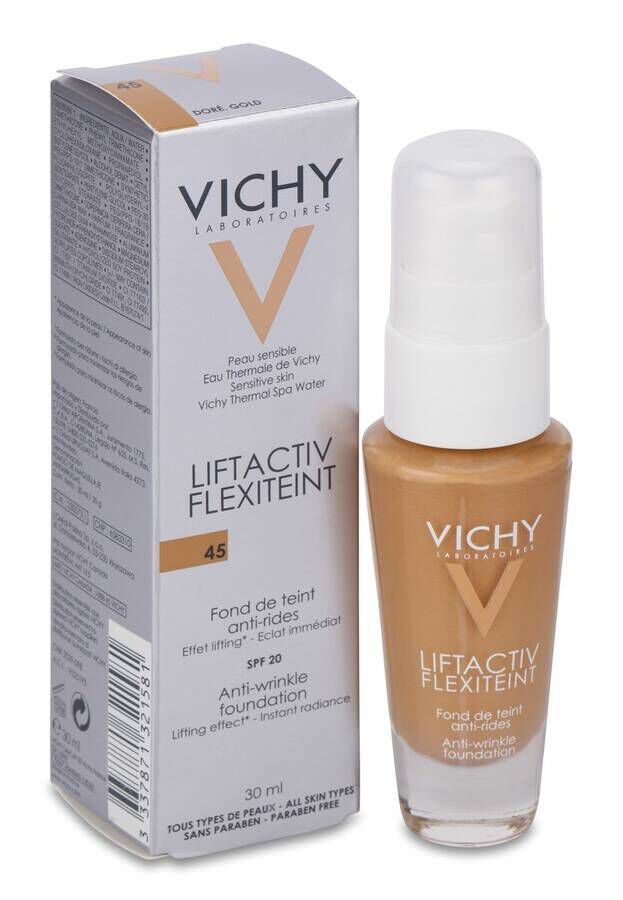 Vichy Flexilift Teint 45 Gold Fondo De Maquillaje Antiarrugas, 30 ml