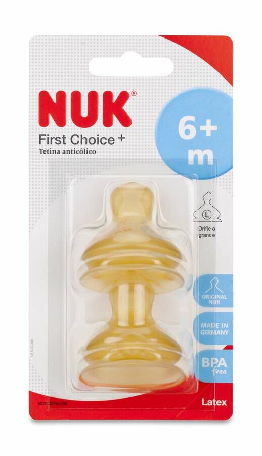 Nuk FC Tetina Látex Talla L +6M, 2 Uds