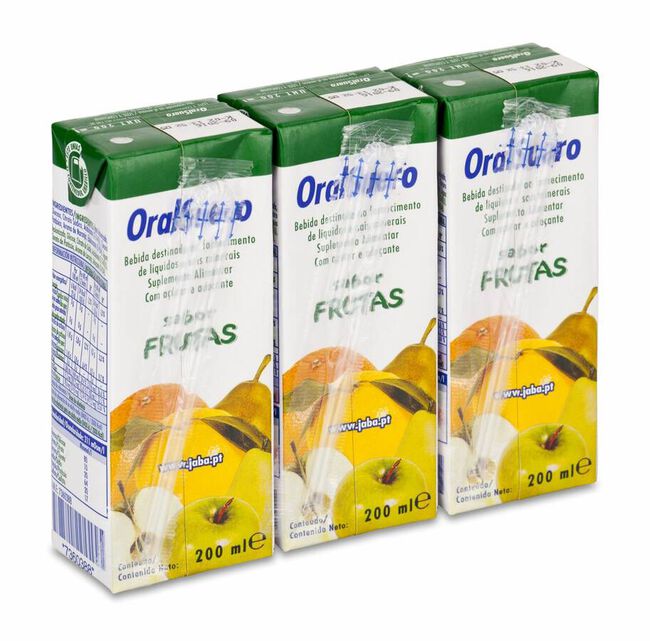 OralSuero Sabor Frutas, 3 x 200 ml