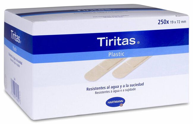 Tiritas de Plástico Caja, 250 Uds