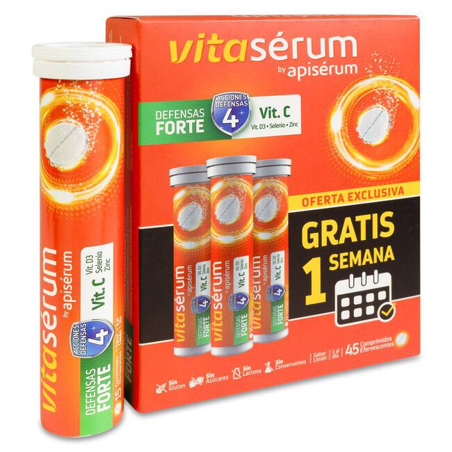 Pack Apis&eacute;rum Vitas&eacute;rum Defensas Forte Comprimidos Efervescentes, 3x2 Envases