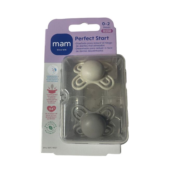 MAM Perfect Start 0-2 Meses Chupete, 2 unidades