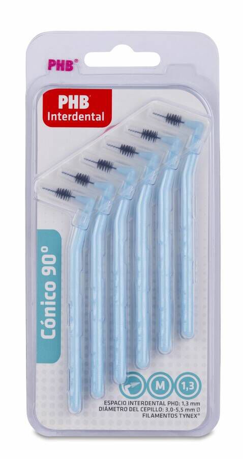 PHB Cepillo Interdental 90º Cónico, 6 Uds