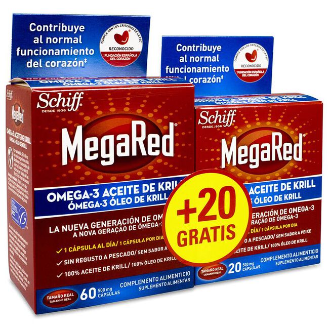 Pack MegaRed Omega 3, 60 + 20 Cápsulas Gratis