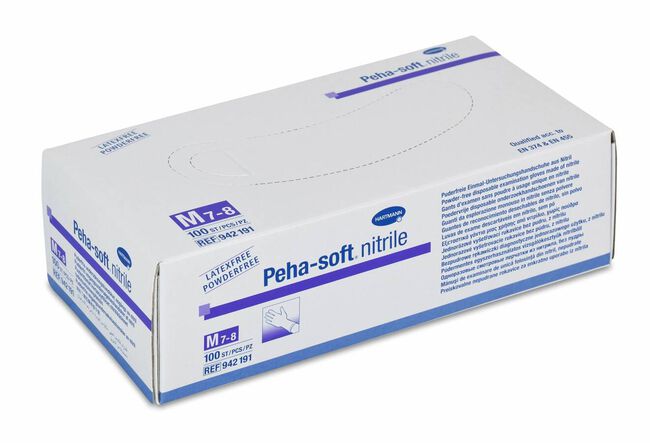 Peha-Soft Guantes de Nitrilo Talla M, 100 uds