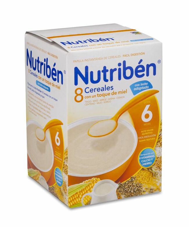 Nutribén 8 Cereales Con Toque de Miel y Leche Adapta, 600 g