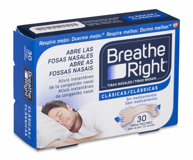 Breathe Right Tira Adhesiva Nasal Talla Pequeña-Mediana, 30 Uds