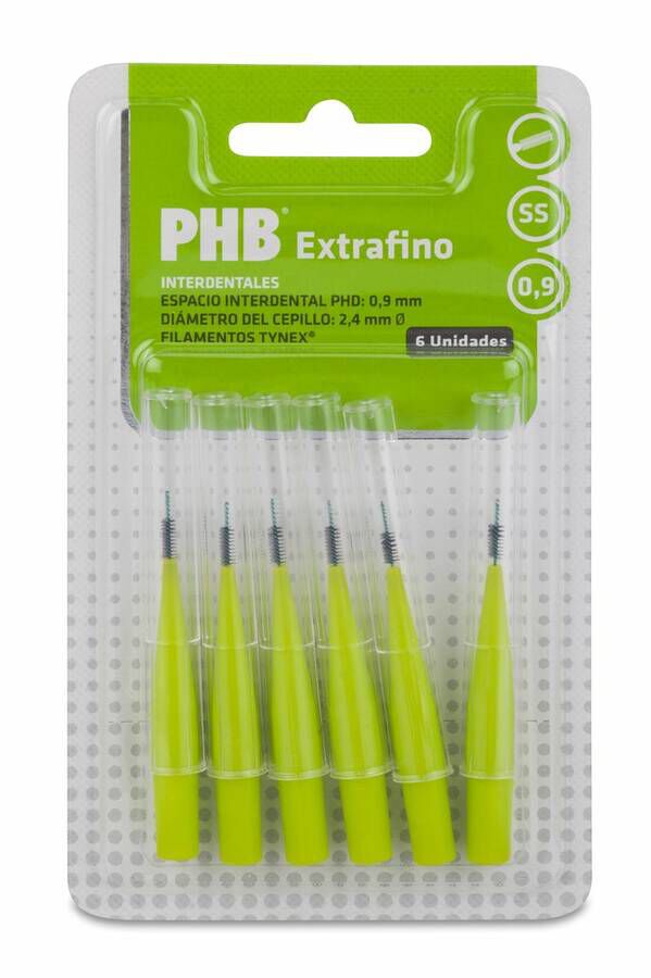 PHB Cepillos Interdentales Extrafinos 0,9 mm, 6 Uds