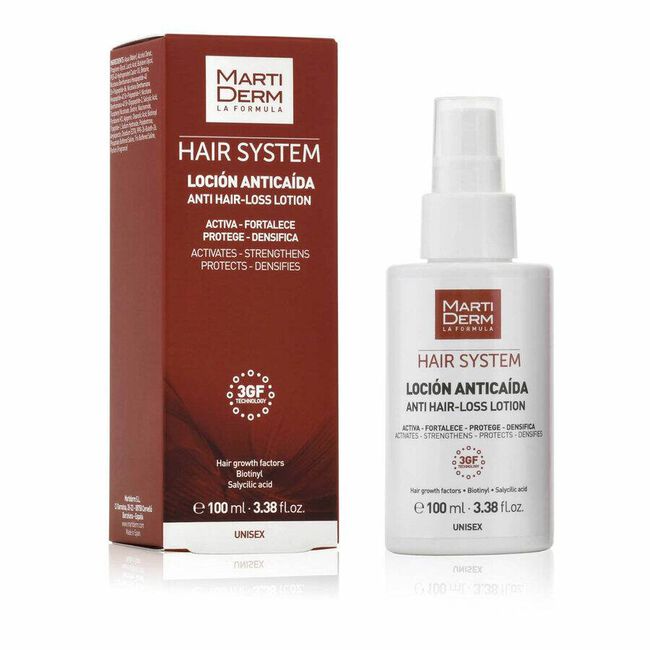 Martiderm Hair System 3GF Loción Anticaída Unisex, 100 ml