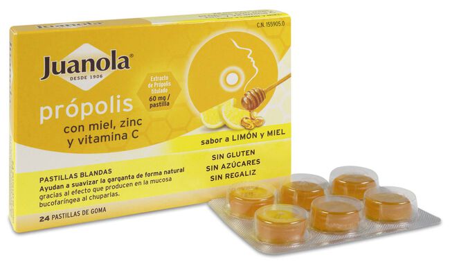 Juanola Própolis con Miel, Zinc y Vitamina C Sabor Limón y Miel