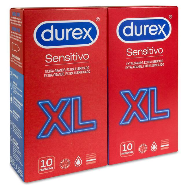 Pack Preservativos Durex Sensitivo XL, 2x10 Unidades