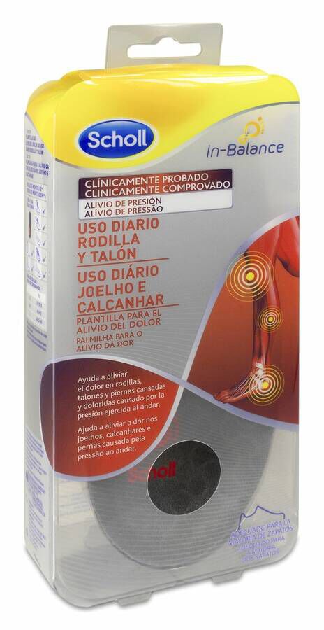 Scholl In-Balance Uso Diario Rodilla y Talón Talla 40-42, 1 Par