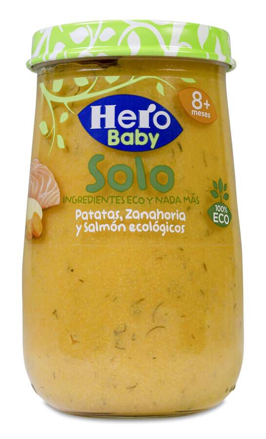 Hero Baby Solo Patatas, Zanahoria y Salmón, 190 g