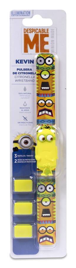 Mussvital Pulsera Antimosquitos de Citronella Minions Kevin, 1 Ud