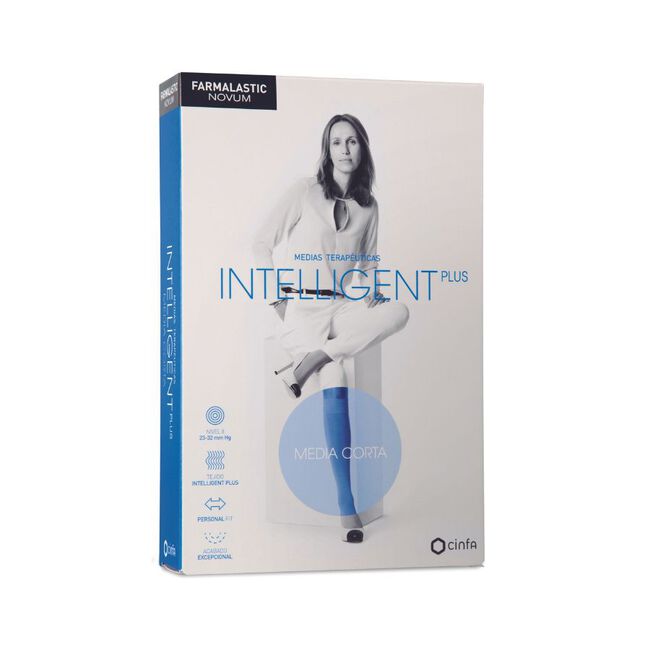 Cinfa Farmalastic Novum Intelligent Media Corta Talla 2 Marino, 1 Unidad