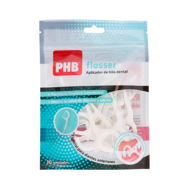 PHB Flosser Aplicador Desechable para Hilo Dental, 30 Uds