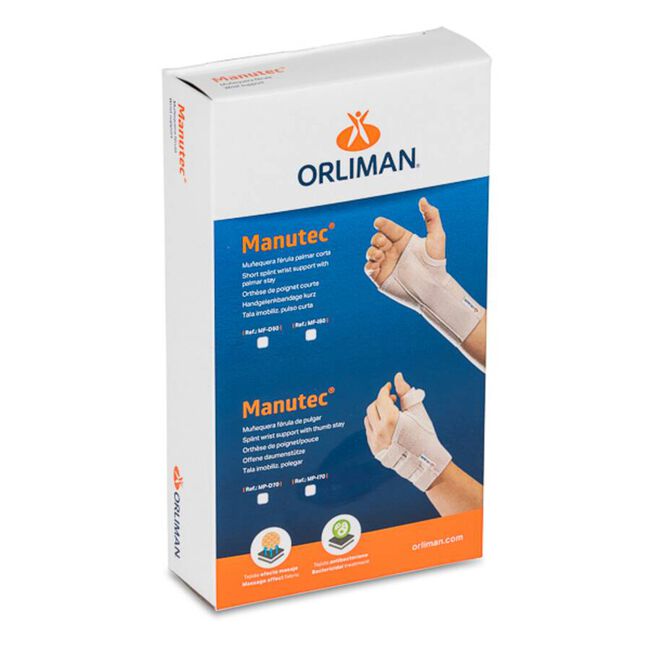 Orliman Muñequera con Férula para Palma D50 Talla 2 15-17 Derecha, 1 Unidad