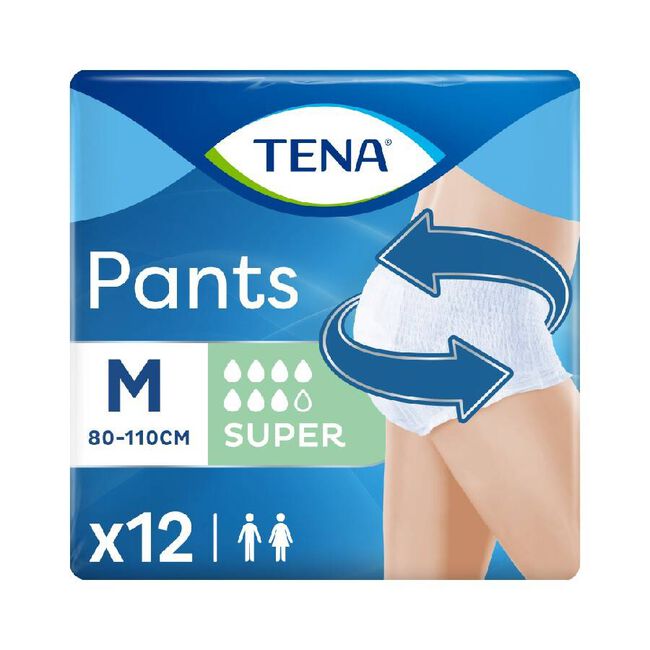 Tena Pants Super Orina Ligera Talla M, 12 Uds