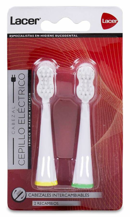 imagen de Lacer Recambio Cabezales Cepillo Dental S&oacute;nico, 2 Uds