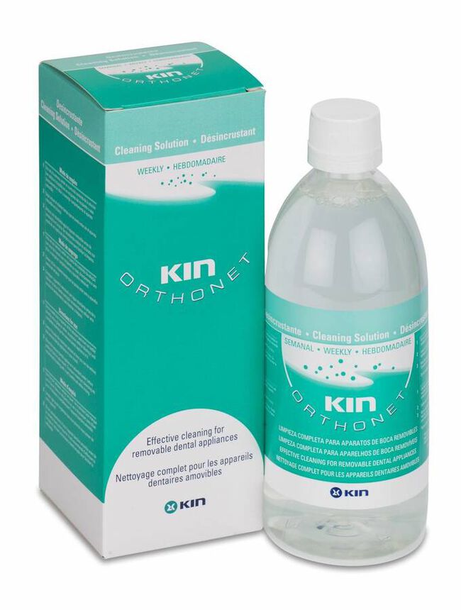 Kin Orthonet Desincrustante Semanal Limpieza Protesis Dental, 500 ml