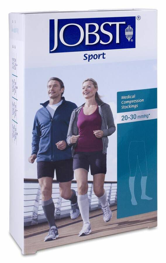 Jobst Sport CCL1 Calcetín Compresión Ligera Negro/Gris Talla L, 1 Par