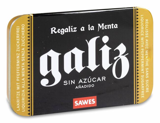 Sawes Galiz Regaliz a la Menta sin Azúcar, 20 g