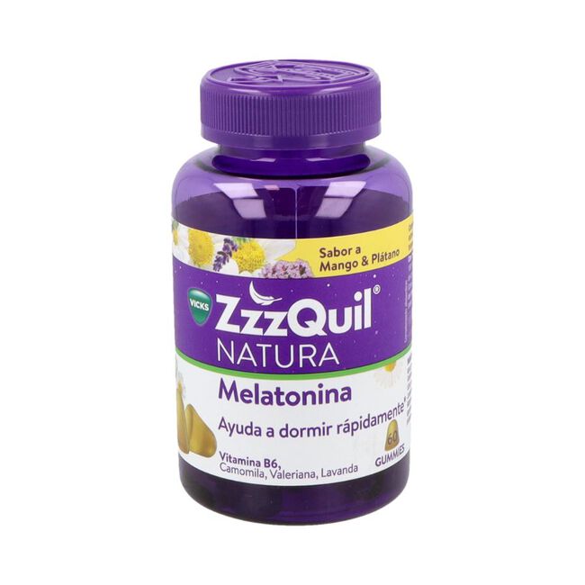 Vicks ZzzQuil Natura Melatonina Sabor a Mango, 60 Gominolas