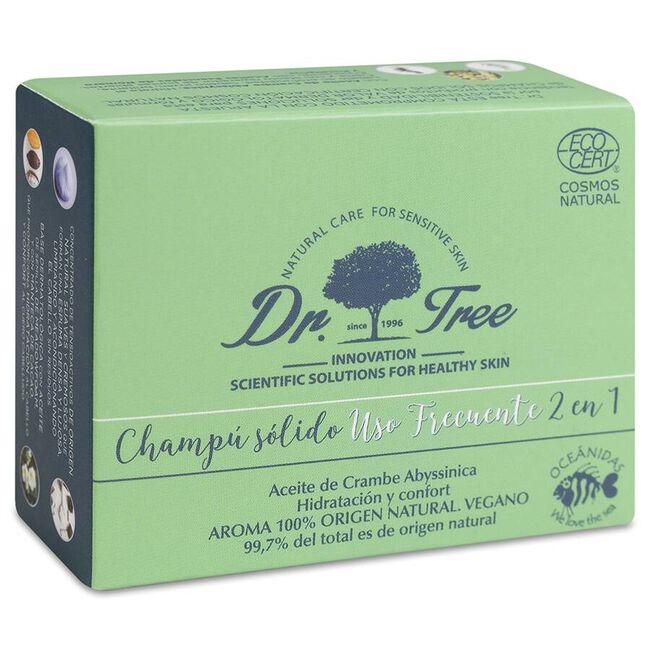 Dr. Tree Champú Sólido 2 en 1 Uso Frecuente, 75 g
