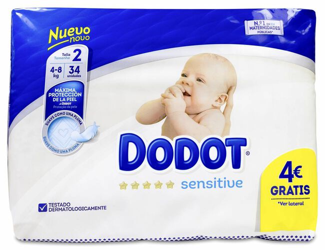 Comprar Dodot Sensitive Pañal Talla 2 4-8 Kg, 34 Uds