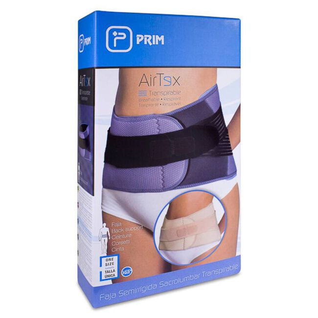 Prim Airtex Faja Sacrolumbar OST255 Gris Talla Única, 1 Unidad