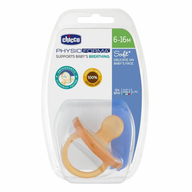 Chicco Chupete Physio Soft Látex 6-12m, 1 Ud