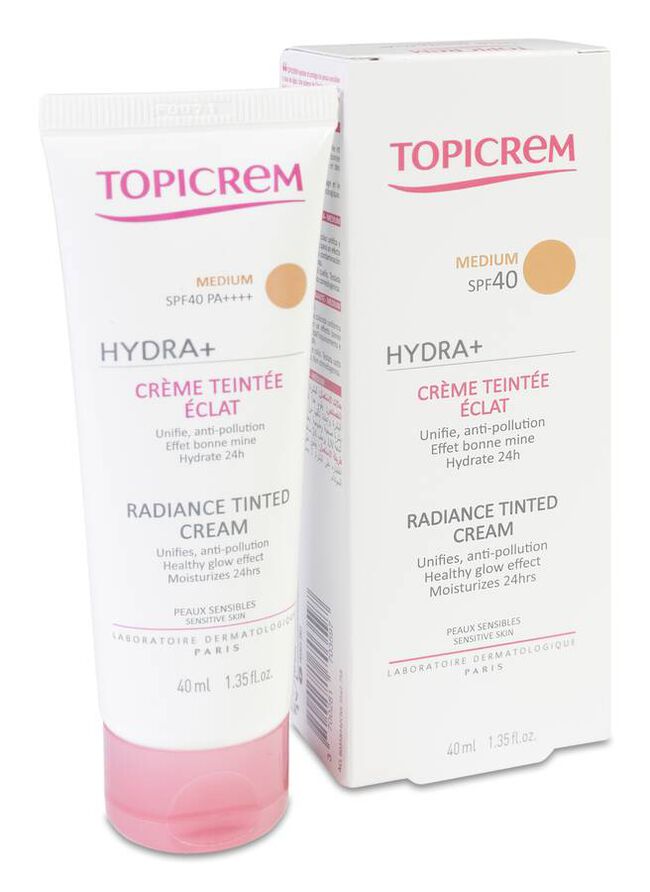 Topicrem Crema Hydra+  SPF40 Color Medio, 40 ml