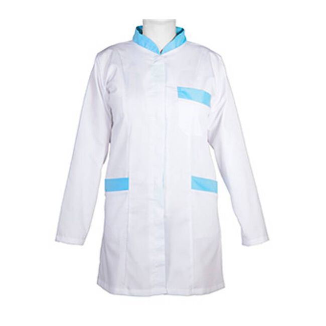 Ortotex Bata Blanca Cuello Mao Franja Azul Mediana 177, 1 Unidad