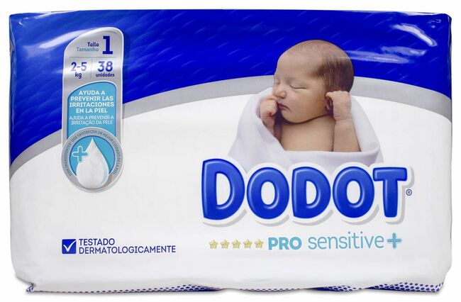 DODOT PRO SENSITIVE TALLA 1 2-5KG 38U : : Bebé