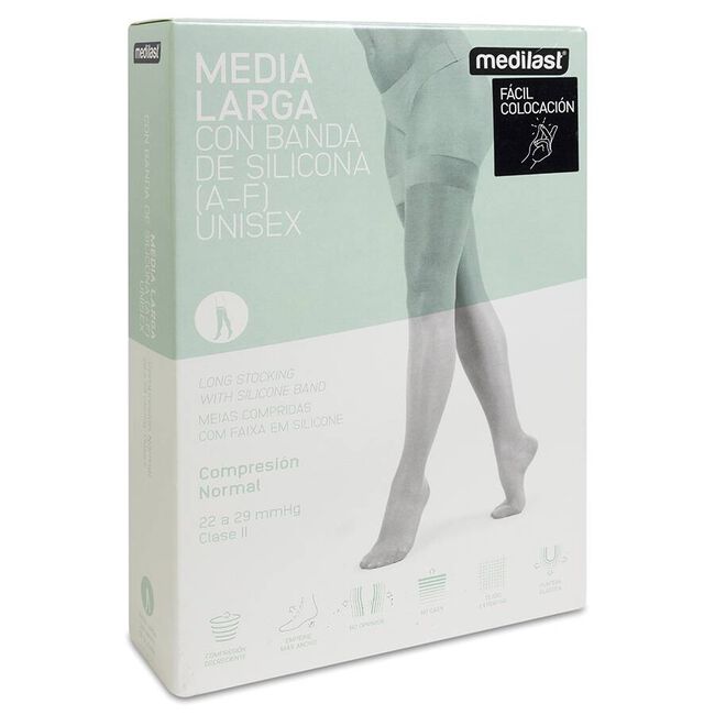 Medilast Medias Largas para Varices de Fácil Colocación 422 Negro Talla S, 1 Par