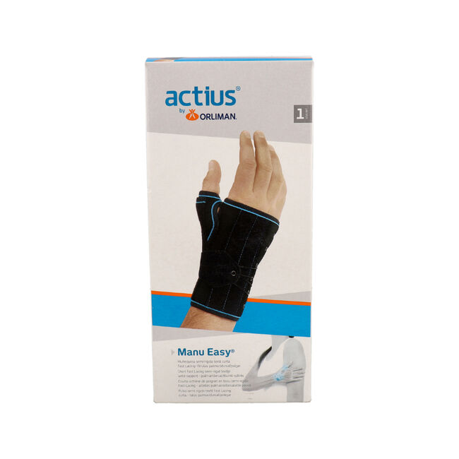 Orliman Actius Muñequera con Férulas Palmar/Pulgar/Dorsal Izquierda Talla 1, 1 Unidad