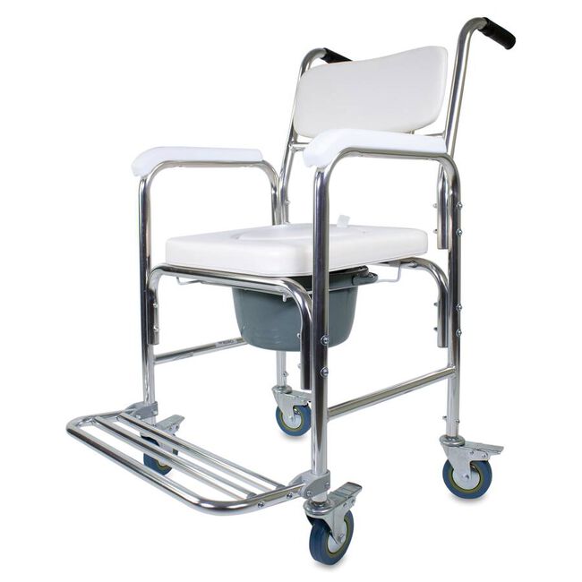 Prim Silla Ducha WC Abatible Blanco Con Ruedas, 1 Unidad