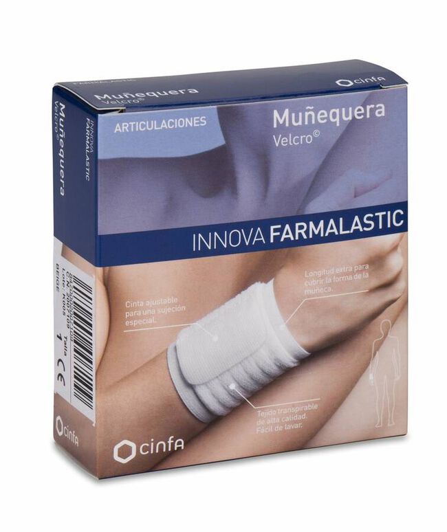 Farmalastic Innova Muñequera Velcro Beige Talla Pequeña/Mediana, 1 Ud