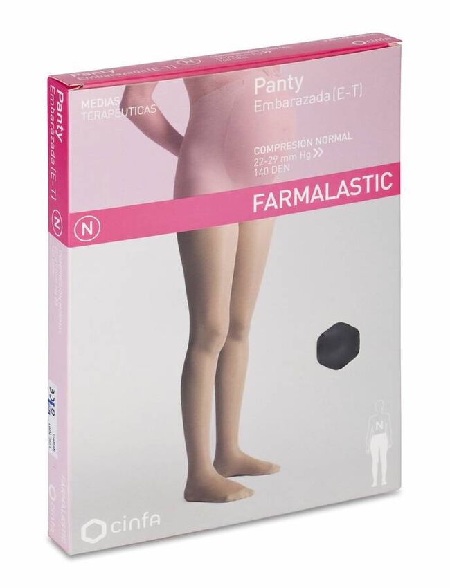 Farmalastic Panty Embarazada de Compresión Normal Negro Talla Grande, 1 Ud