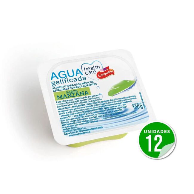 Agua Gelificada Manzana, 100 g x 12 tarrinas
