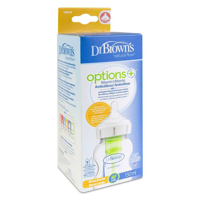 Dr. Brown's Options+ Biberón Boca Estrecha 120 ml, 1 Ud