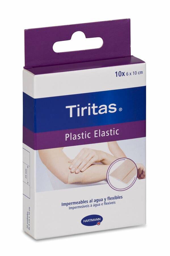 Tiritas Plastic Elastic 10 x 6 cm, 10 Uds